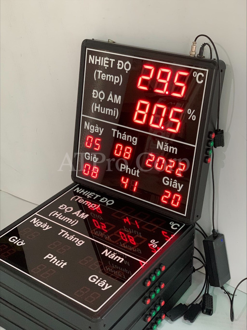 Đồng hồ đo nhiệt độ độ ẩm, ngày tháng năm, giờ phút giây ATPRO AT-THMT-D-T-S