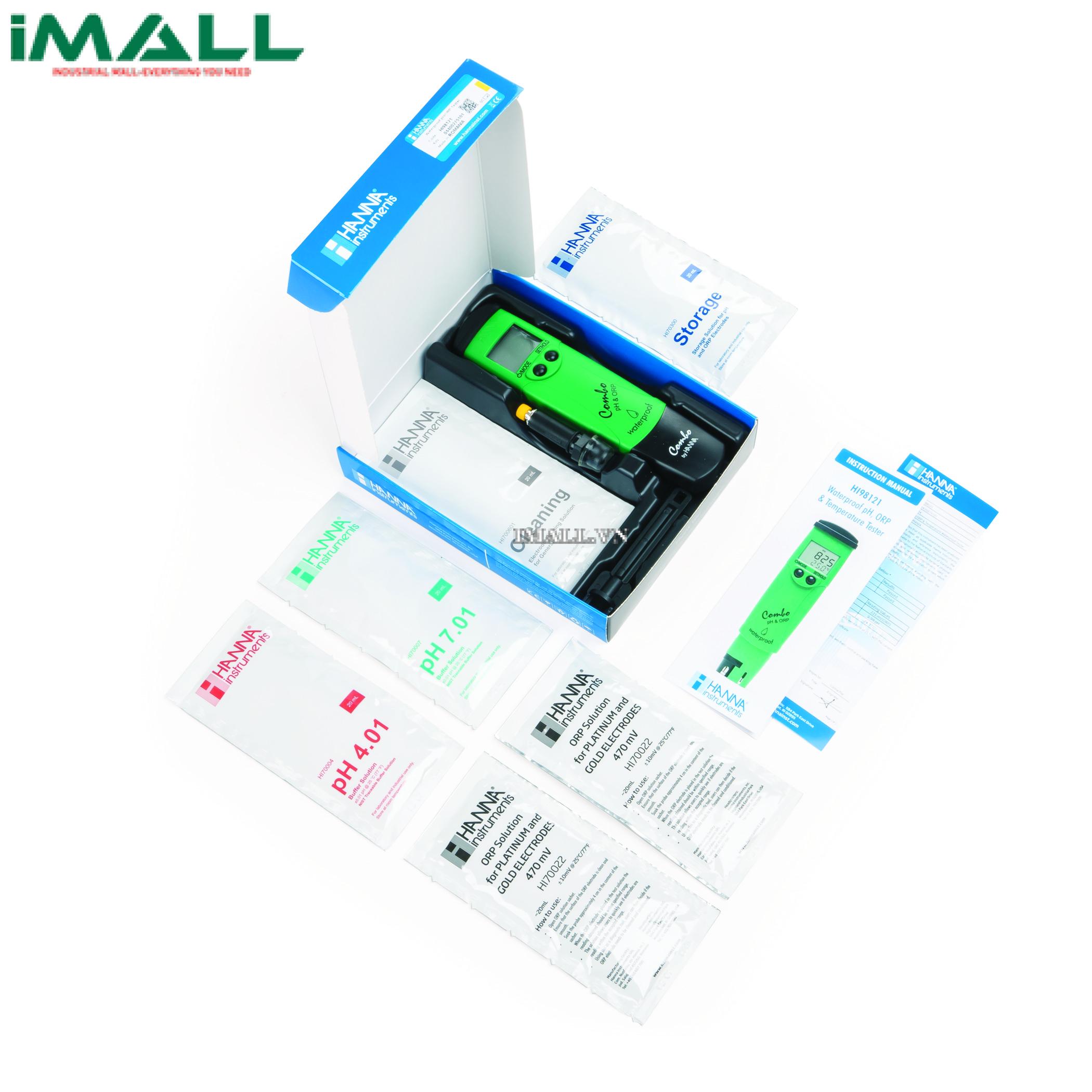 Bút đo pH/ORP/nhiệt độ HANNA HI98121 (-2.00~16.00 pH, ±1000 mV, -5.0~60.0°C)0