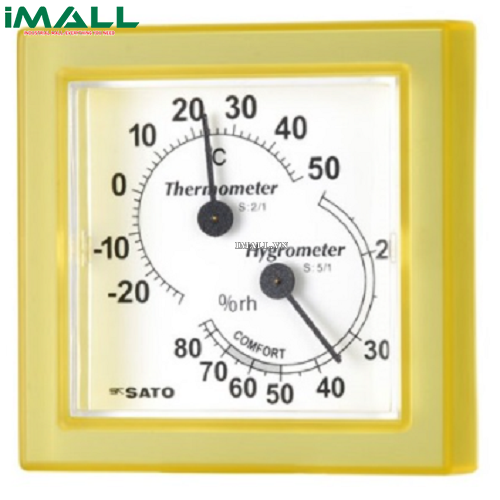 Nhiệt ẩm kế dạng cơ skSATO 1006-30 (-30~50°C, 10~90%rh) (màu vàng)
