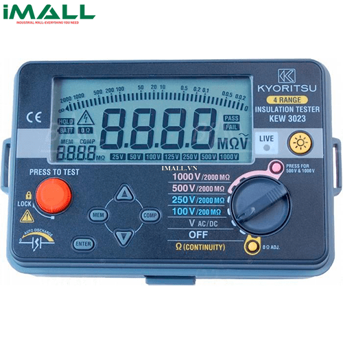 Đồng hồ đo điện trở cách điện, (Mêgôm mét) KYORITSU 3023 (100V, 250V, 500V, 1000V/2GΩ)
