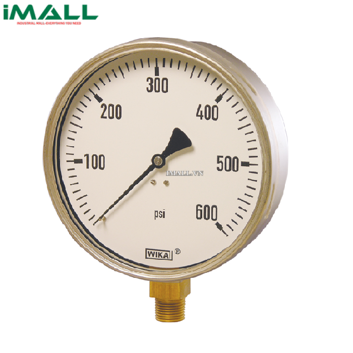 Đồng hồ đo áp suất Wika 213.53 (1000kg/cm²(psi), 100mm, 1/2" Nptm, LM)