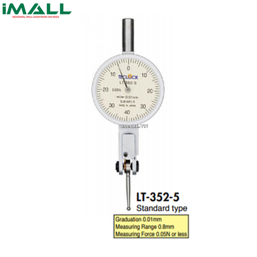 Đồng hồ so chân gập TECLOCK LT-352-5 (0.8mm/0.01mm; Lực đo nhỏ)