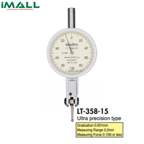 Đồng hồ so chân gập TECLOCK LT-358-15 (0.2mm/0.001; Lực đo nhỏ)