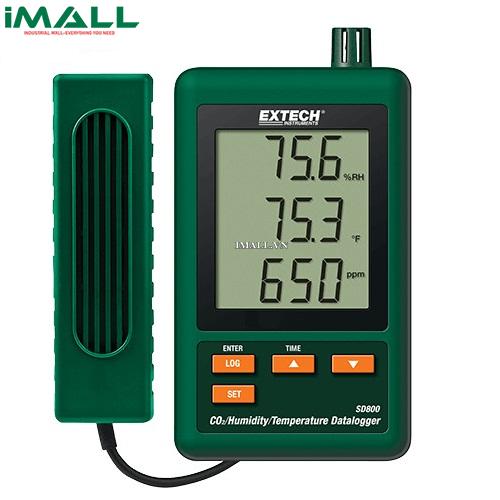 Máy đo khí CO2, nhiệt độ, độ ẩm trong nhà Extech SD800 (0 đến 4,000ppm, Có bộ ghi dữ liệu)0