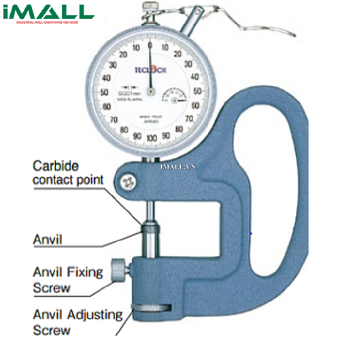 Đồng hồ đo độ dày vật liệu kiểu cơ TECLOCK SM-1201 (10mm/0.001mm)0