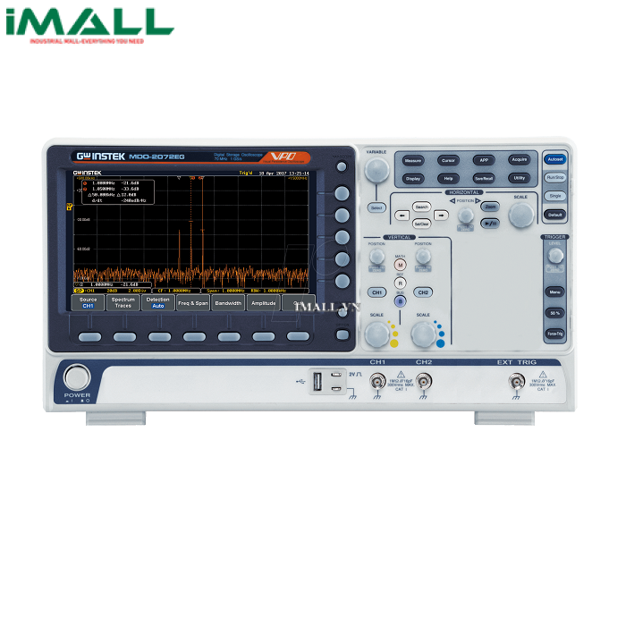 Máy hiện sóng GW INSTEK MDO-2072EG (70Mhz, 2 kênh, 1GSa/s, phân tích phổ, Phát xung)0