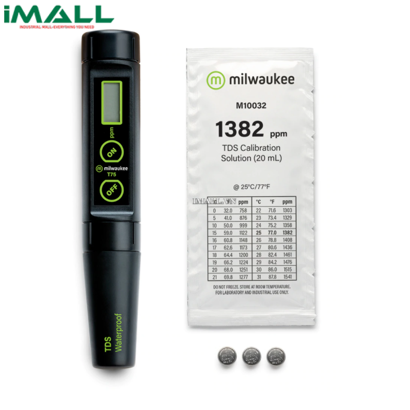 Bút đo TDS MILWAUKEE T75 (0~1999 ppm (mg/L))