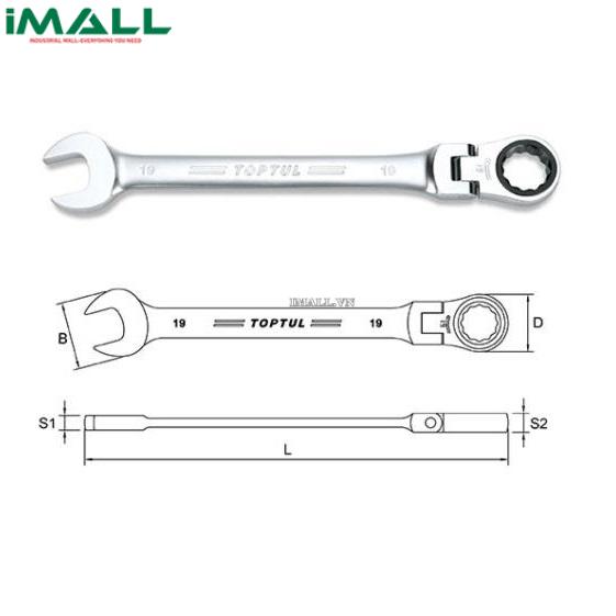 Cờ lê vòng miệng lắc léo TOPTUL AOAH1919 (19mm)0