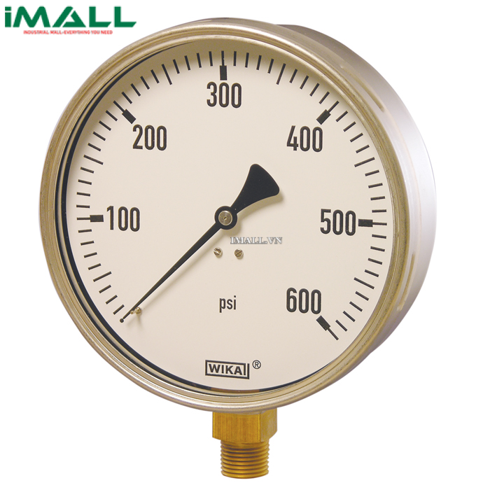 Đồng hồ đo áp suất Wika 212.20 (10 kg/cm²(psi), 160mm, 1/2" Nptm, LM)