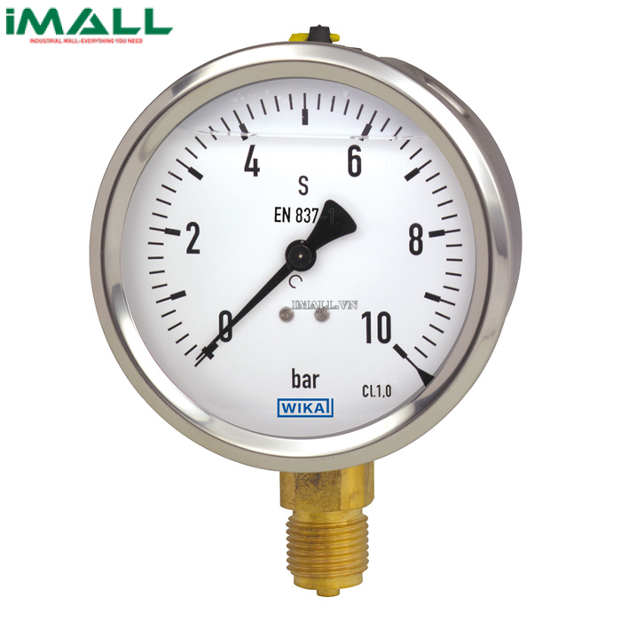 Đồng hồ đo áp suất Wika 213.53 (10 Kg/cm2, 63mm, 1/4" Nptm, LM)0