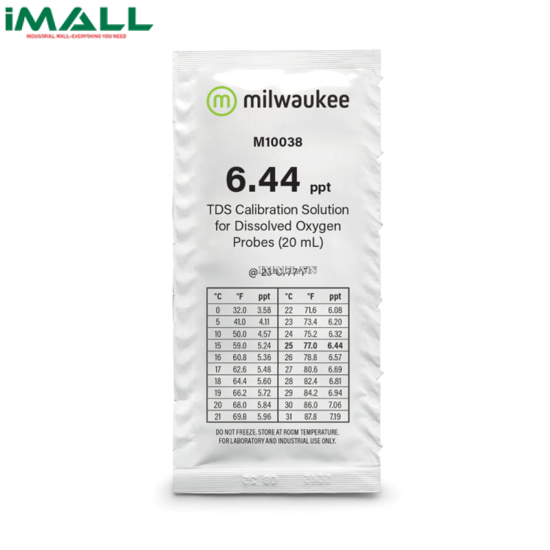 Dung dịch chuẩn EC (5000 µS/cm) Milwaukee M10039B (Hộp 25 gói 20ml)