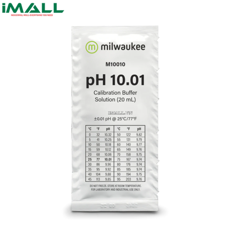 Dung dịch chuẩn pH 10.01 Milwaukee M10010B (Hộp 25 gói 20ml)
