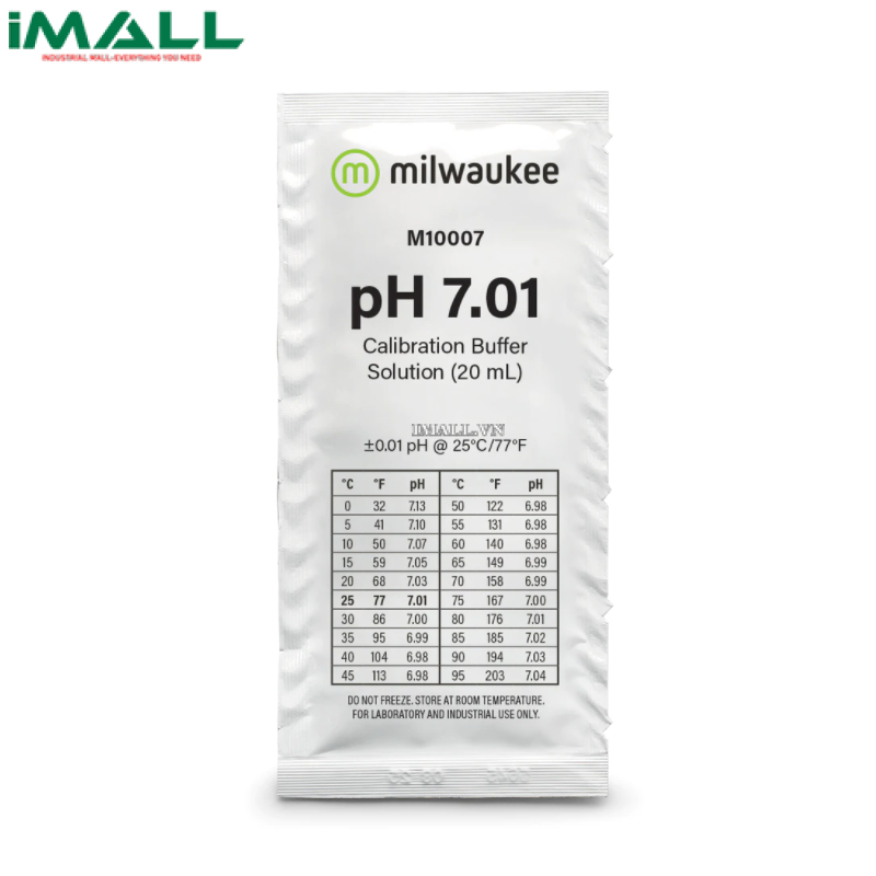 Dung dịch chuẩn pH 7.01 Milwaukee M10007B (Hộp 25 gói 20ml)