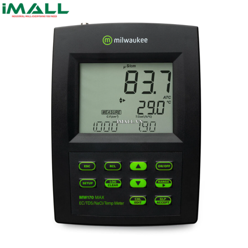 Máy đo EC/TDS/mặn/nhiệt độ để bàn MILWAUKEE MW170 (MAX) (0~29.99 uS/cm; 0~14.99 mg/L; 0~400%; -20~120°C)1