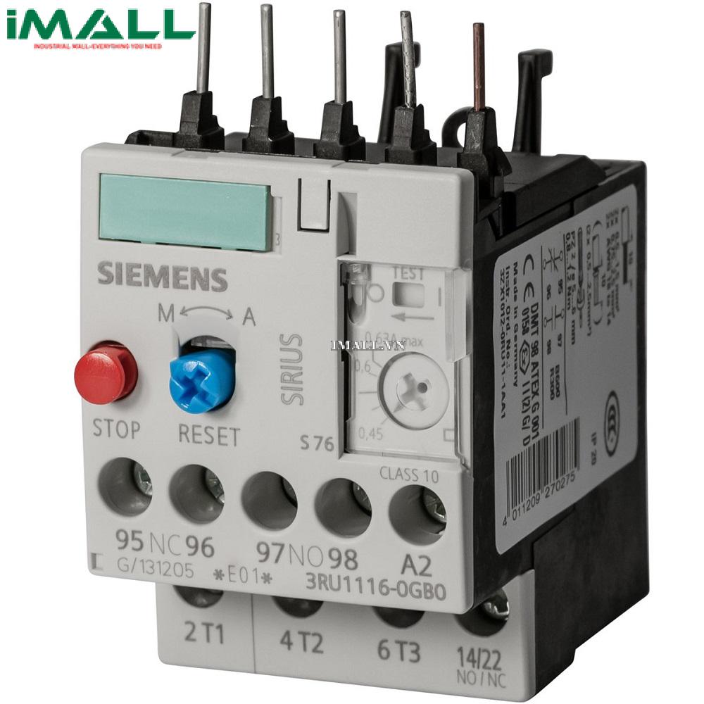 Rơle nhiệt Siemens 3RU11 16-0GB0 (0.45...0.63 A, S00, 1NO+1NC)