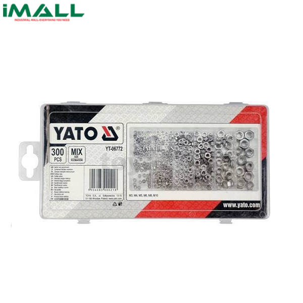 Bộ đai ốc thép DIN 934  Yato YT-06772 (300 chi tiết)0