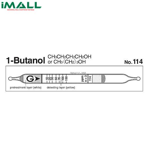 Ống dò đo nhanh 1-Butanol CH3CH2CH2CH2OH Gastec 114 (10 ~ 150 ppm)