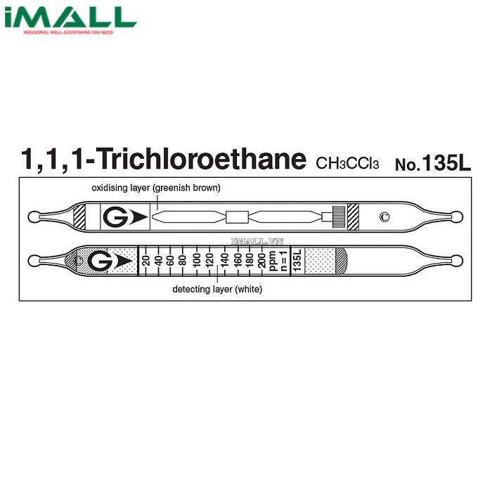 Ống dò đo nhanh 1,1,1-Trichloroethane CH3CCl3 Gastec 135L (6 ~ 900ppm)