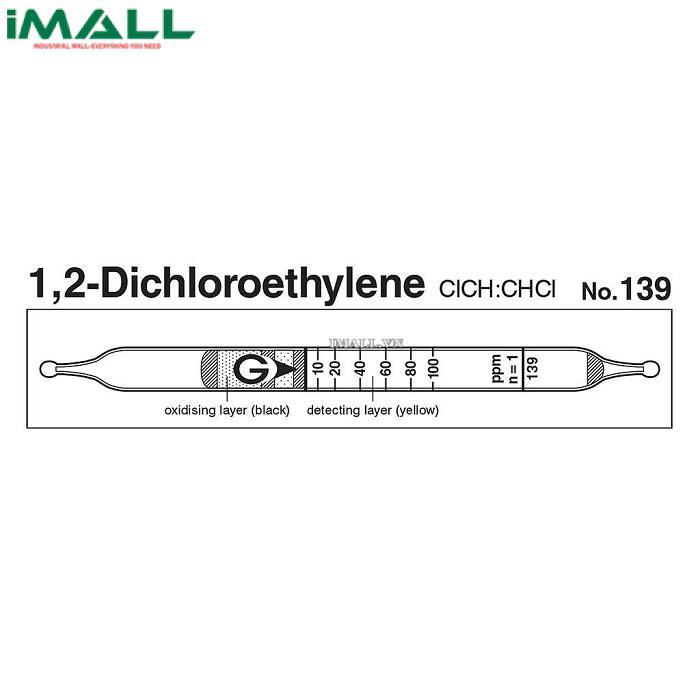 Ống dò đo nhanh 1,2-Dichloroethylene ClCH ： CHCl Gastec 139 (5 ~ 250ppm)0