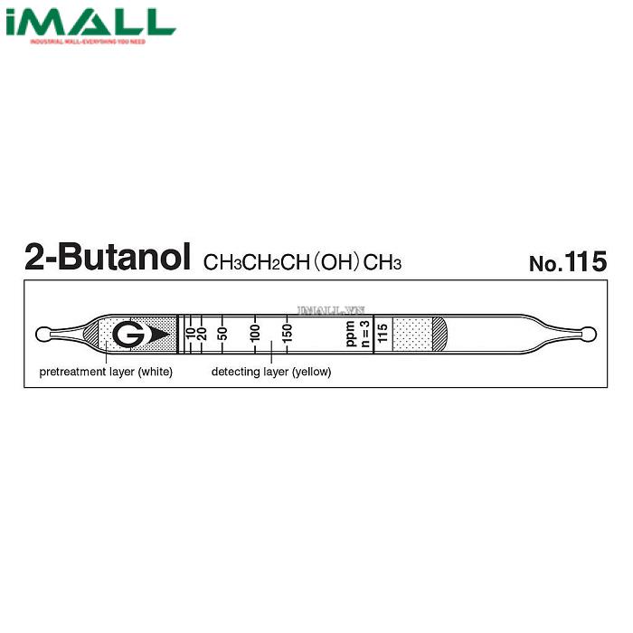 Ống dò đo nhanh 2-Butanol CH3CH2CH (OH) CH3 Gastec 115 (5 ~ 150 ppm)