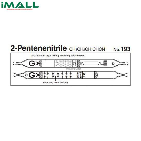 Ống dò đo nhanh 2-Pentenenitrile CH3CH2CH: CHCN Gastec 193 (0,5 ~ 15ppm)0