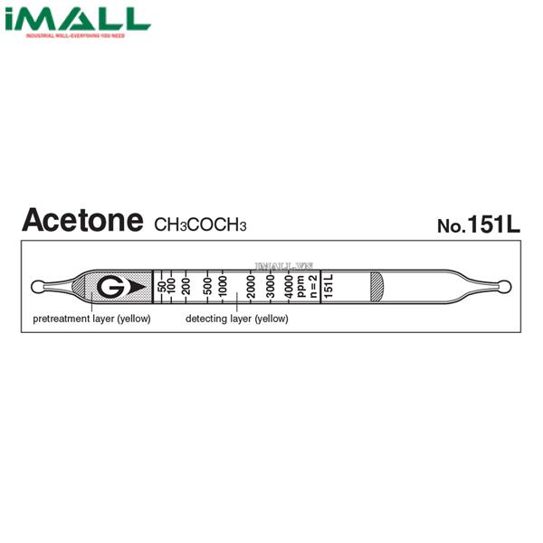 Ống dò đo nhanh Acetone CH3COCH3 Gastec 151L (50 ~ 12000 ppm)0