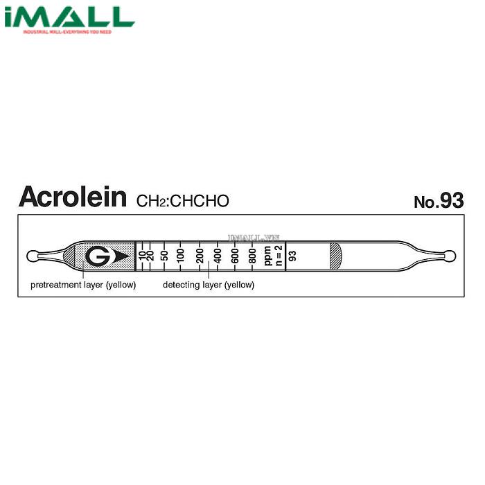 Ống dò đo nhanh Acrolein CH2 ： CHCHO Gastec 93 (3,3 ~ 800ppm)0