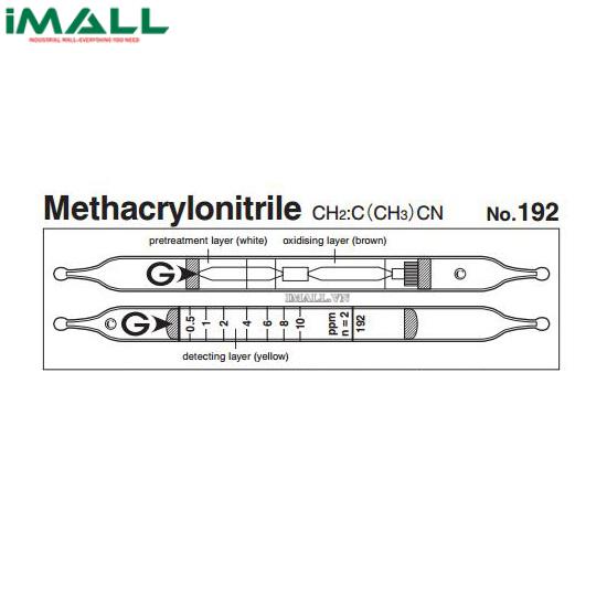 Ống dò đo nhanh Acrylonitrile CH2 ： CHCN Gastec 192 (0,2 ~ 32ppm)