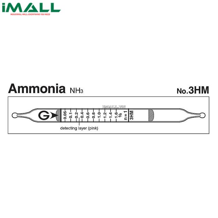 Ống dò đo nhanh Amoniac NH3 Gastec 3HM (0,05 ~ 3,52%)0