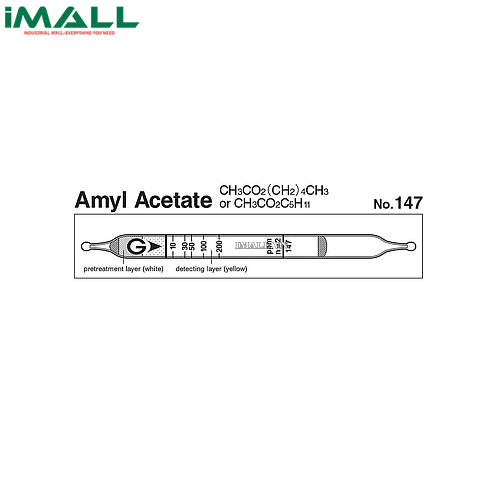 Ống dò đo nhanh Amyl axetat CH3CO2C5H11 Gastec 147 (10 ~ 200 ppm)