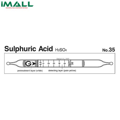 Ống dò đo nhanh Axit sulfuric H2SO4 Gastec 35 (0,5-5mg / m3)0