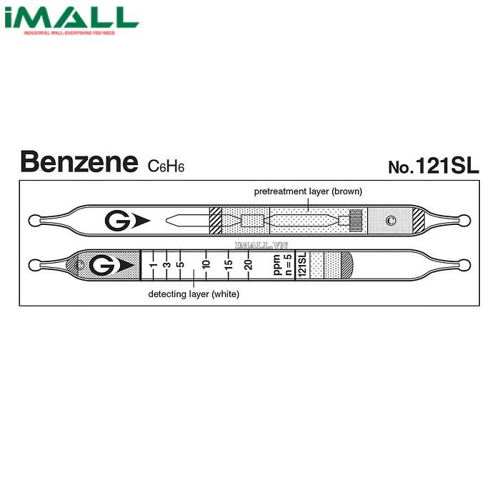 Ống dò đo nhanh Benzen C6H6 Gastec 121SL (1 ~ 100ppm)