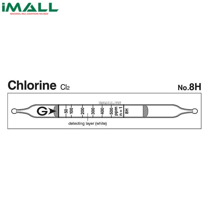 Ống dò đo nhanh Chlorine Cl2 Gastec 8H (25 ~ 1000 ppm)