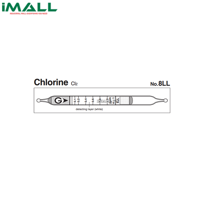Ống dò đo nhanh Chlorine Cl2 Gastec 8LL (0,025 ~ 2ppm)0