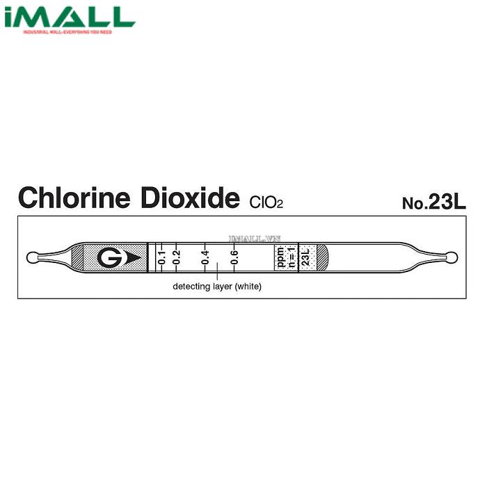 Ống dò đo nhanh Chlorine dioxide ClO2 Gastec 23L (0,025 ~ 1,2ppm)0