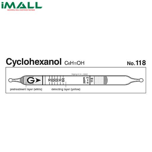 Ống dò đo nhanh Cyclohexanol C6H11OH Gastec 118 (5 ~ 100 ppm)