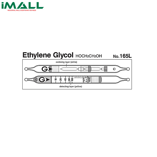 Ống dò đo nhanh Ethylene glycol HOCH2CH2OH Gastec 165L (10 ~ 100 mg / m3)0