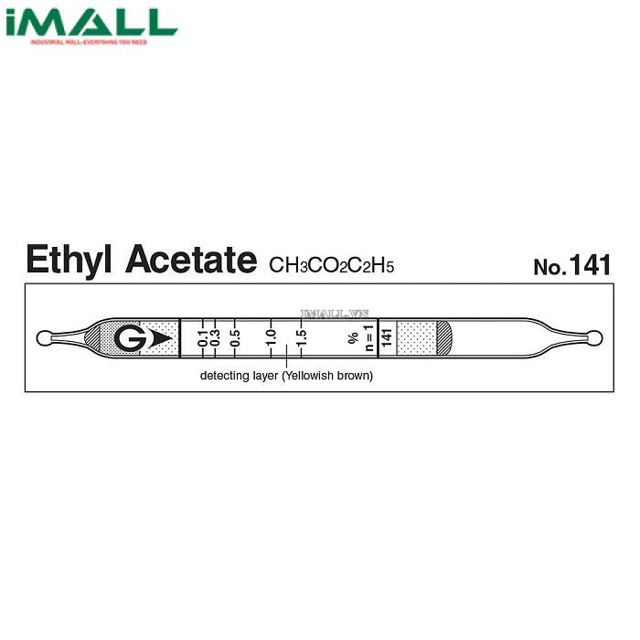 Ống dò đo nhanh Etyl axetat CH3CO2C2H5 Gastec 141 (0,1 ~ 1,5%)