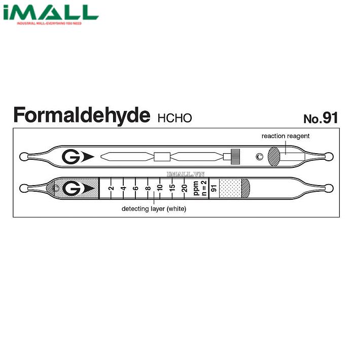 Ống dò đo nhanh Formaldehyde HCHO Gastec 91 (2 ~ 100ppm)0