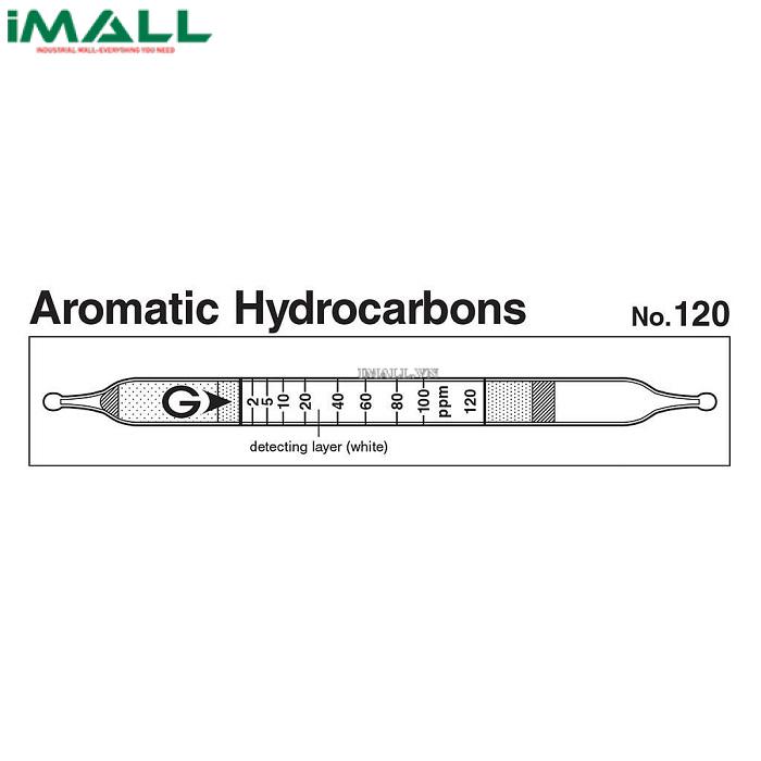 Ống dò đo nhanh Hydrocacbon thơm Gastec 120 (0,4 ~ 200 ppm)