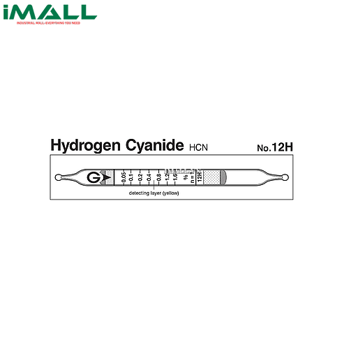 Ống dò đo nhanh Hydrogen cyanide HCN Gastec 12H (0,05 ~ 1,6%)