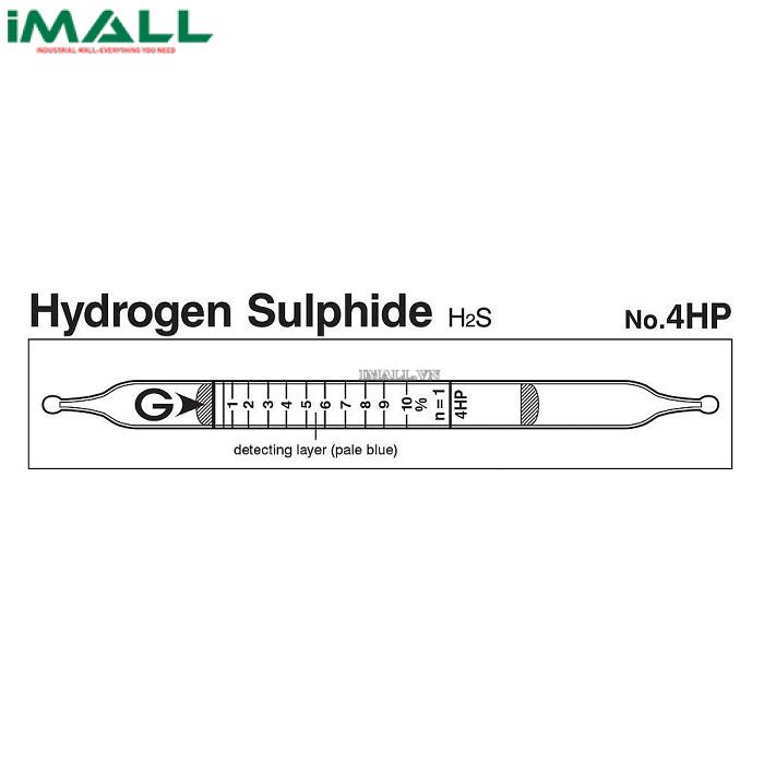 Ống dò đo nhanh Hydrogen sulphide H2S Gastec 4HP (0,25 ~ 20%)0