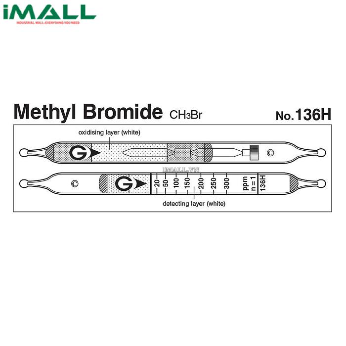 Ống dò đo nhanh Methyl bromide CH3Br Gastec 136H (10 ~ 600ppm)0