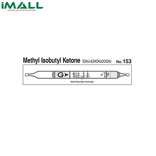 Ống dò đo nhanh Methyl isobutyl xeton (CH3) 2CHCH2COCH3 Gastec 153 (0,05 ~ 0,6%)