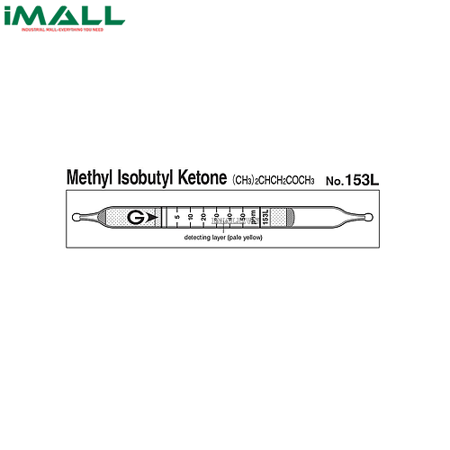 Ống dò đo nhanh Methyl isobutyl xeton (CH3) 2CHCH2COCH3 Gastec 153L (2,5 ~ 130ppm)