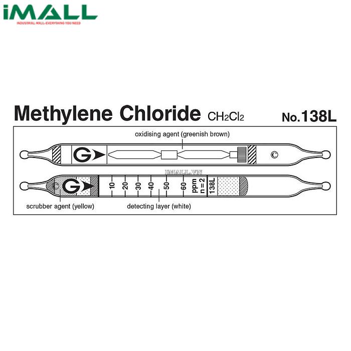 Ống dò đo nhanh Methylene chloride CH2Cl2 Gastec 138L (4 ~ 150ppm)