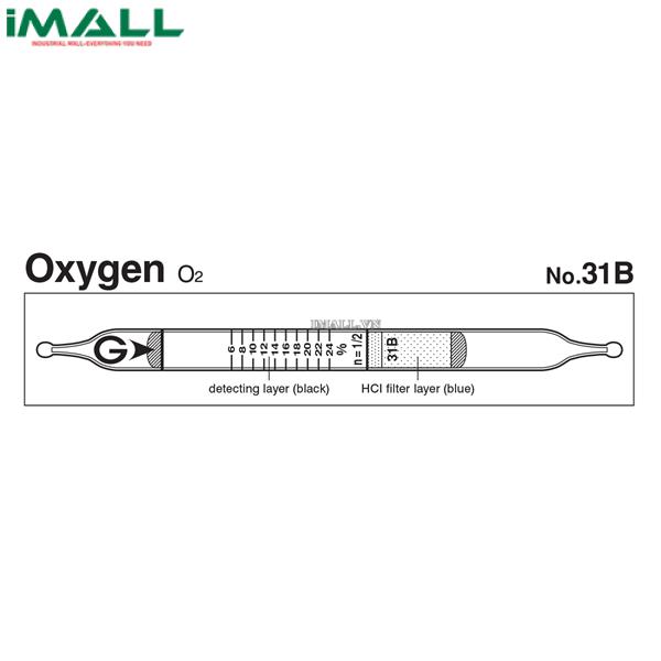 Ống dò đo nhanh Oxygen O2 Gastec 31B (3 ~ 24%)0