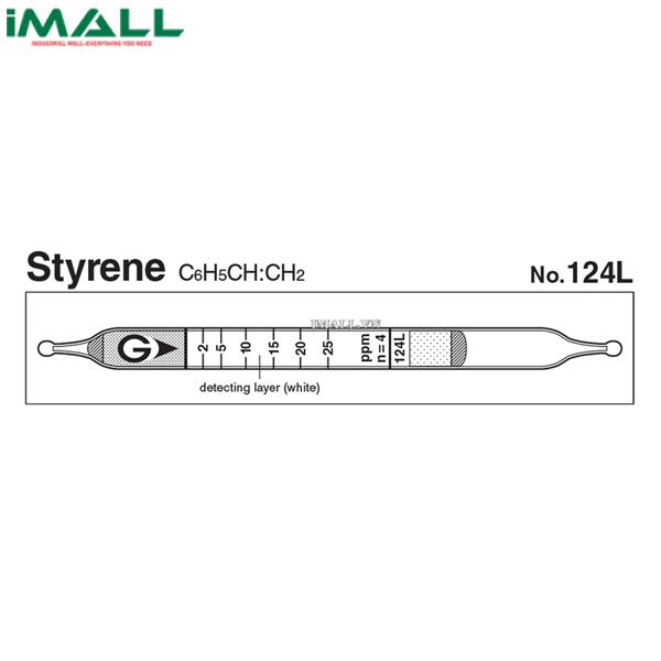 Ống dò đo nhanh Styrene C6H5CH ： CH2 Gastec 124L (2-100ppm)0