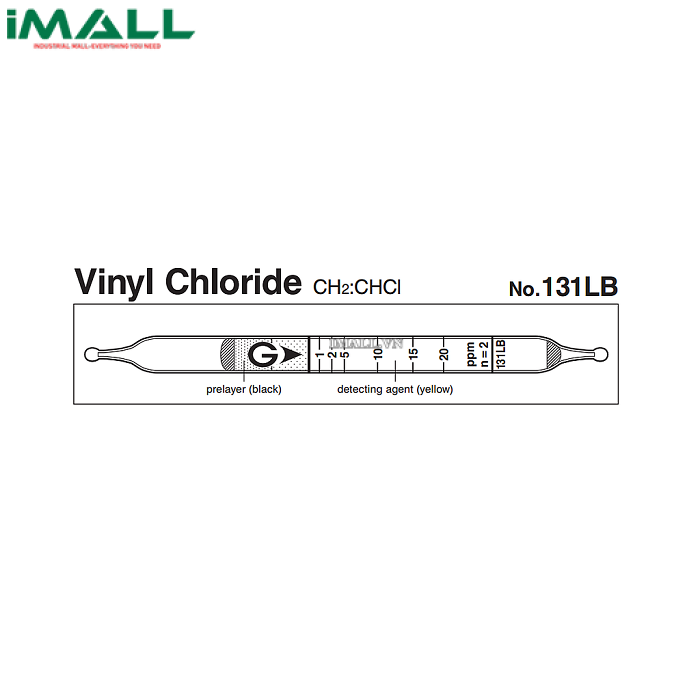 Ống dò đo nhanh Vinylidene clorua CH2: CCl2 Gastec 131LB (0,25-70ppm)