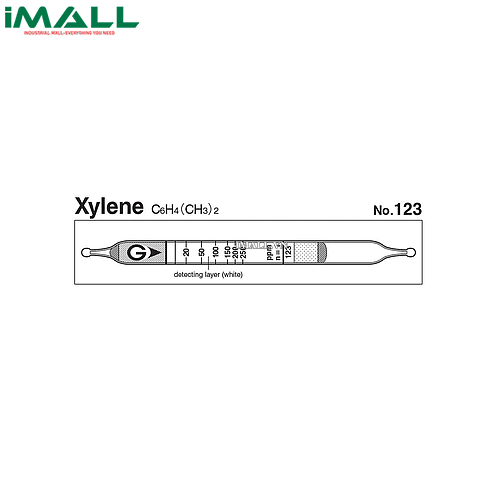 Ống dò đo nhanh Xylene C6H4 (CH3) 2 Gastec 123 (5 ~ 625ppm)